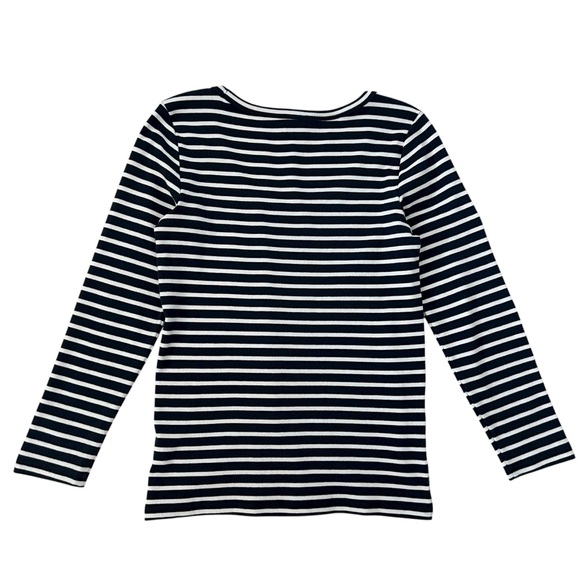 AYR Blue White Striped Scoop Neck Long Sleeve Tee SZ L - Picture 3 of 10